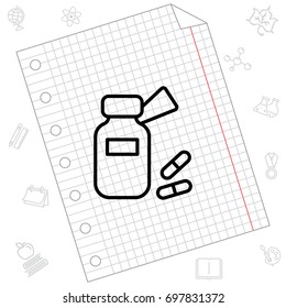 Web line icon. Tablets , Vitamins, Pills