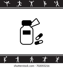 Web line icon. Tablets , Vitamins, Pills