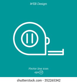 Web line icon. Tape measure