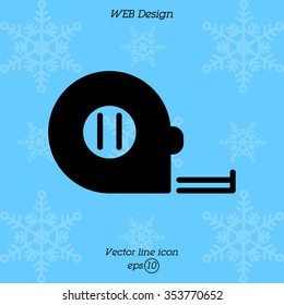 Web line icon. Tape measure
