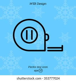 Web line icon. Tape measure