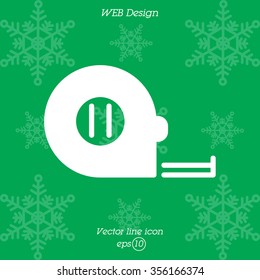 Web line icon. Tape measure