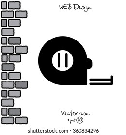 Web line icon. Tape measure