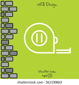 Web line icon. Tape measure