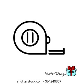 Web line icon. Tape measure