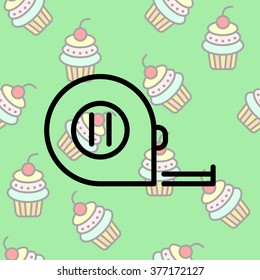Web line icon. Tape measure