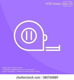 Web line icon. Tape measure