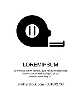 Web line icon. Tape measure