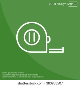Web line icon. Tape measure