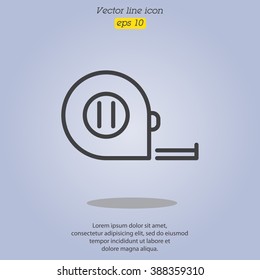 Web line icon. Tape measure