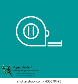 Web line icon. Tape measure