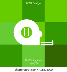 Web line icon. Tape measure