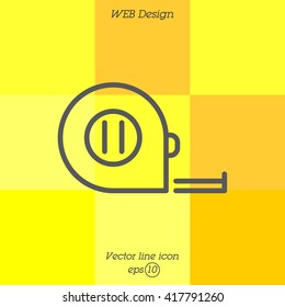 Web line icon. Tape measure