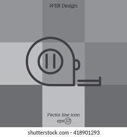 Web line icon. Tape measure