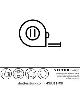 Web line icon. Tape measure