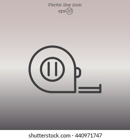 Web line icon. Tape measure