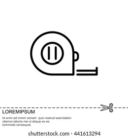 Web line icon. Tape measure