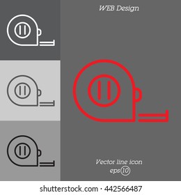 Web line icon. Tape measure