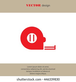 Web line icon. Tape measure