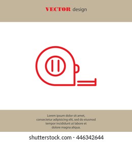 Web line icon. Tape measure
