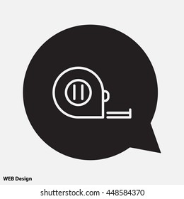 Web line icon. Tape measure