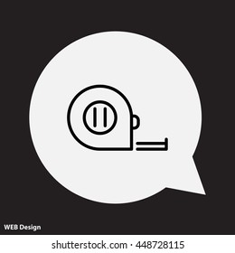 Web line icon. Tape measure