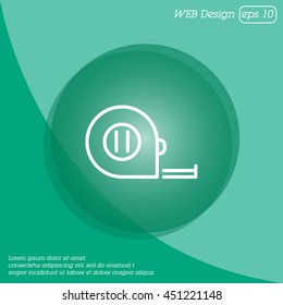 Web line icon. Tape measure
