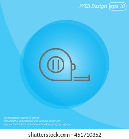 Web line icon. Tape measure