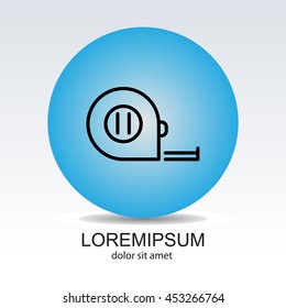 Web line icon. Tape measure
