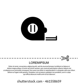 Web line icon. Tape measure