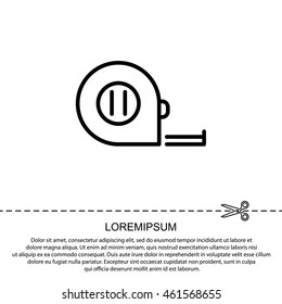 Web line icon. Tape measure