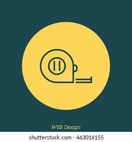 Web line icon. Tape measure