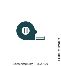 Web line icon. Tape measure