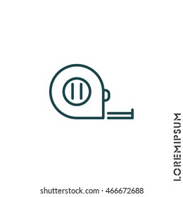 Web line icon. Tape measure
