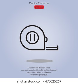 Web line icon. Tape measure
