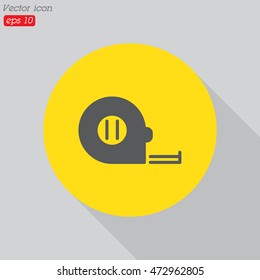 Web line icon. Tape measure