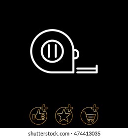 Web line icon. Tape measure