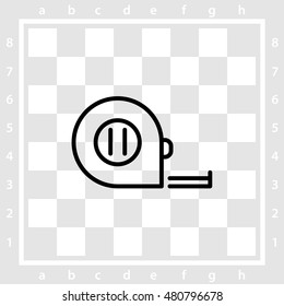 Web line icon. Tape measure