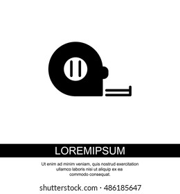 Web line icon. Tape measure