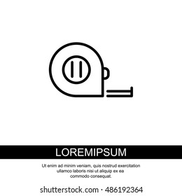 Web line icon. Tape measure