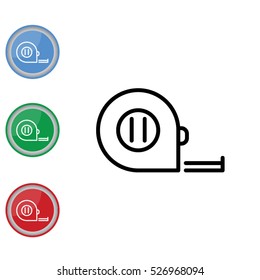 Web line icon. Tape measure