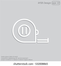 Web line icon. Tape measure