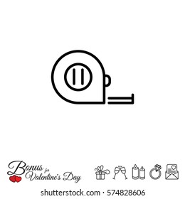 Web line icon. Tape measure