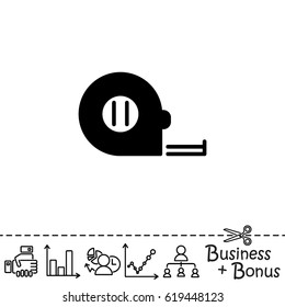 Web line icon. Tape measure