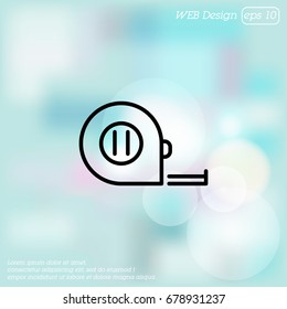 Web line icon. Tape measure