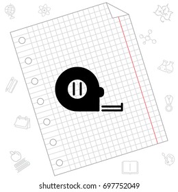 Web line icon. Tape measure