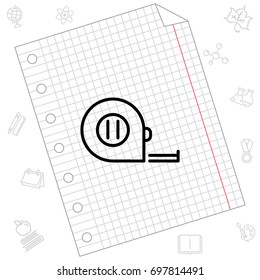 Web line icon. Tape measure