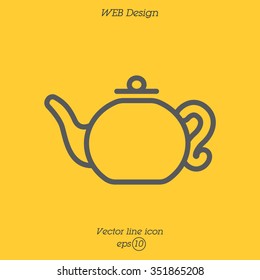 Web line icon. Teapot