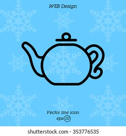 Web line icon. Teapot