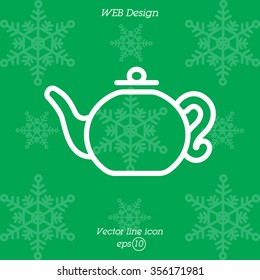 Web line icon. Teapot